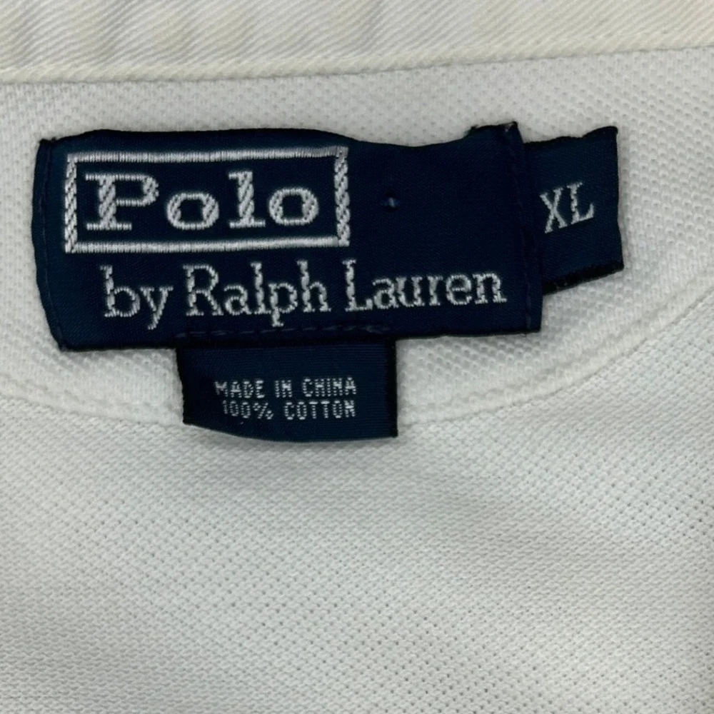 Polo by Ralph Lauren Mens XL Rugby Shirt Vented White Big Pony Logo 100%‎ Cotton